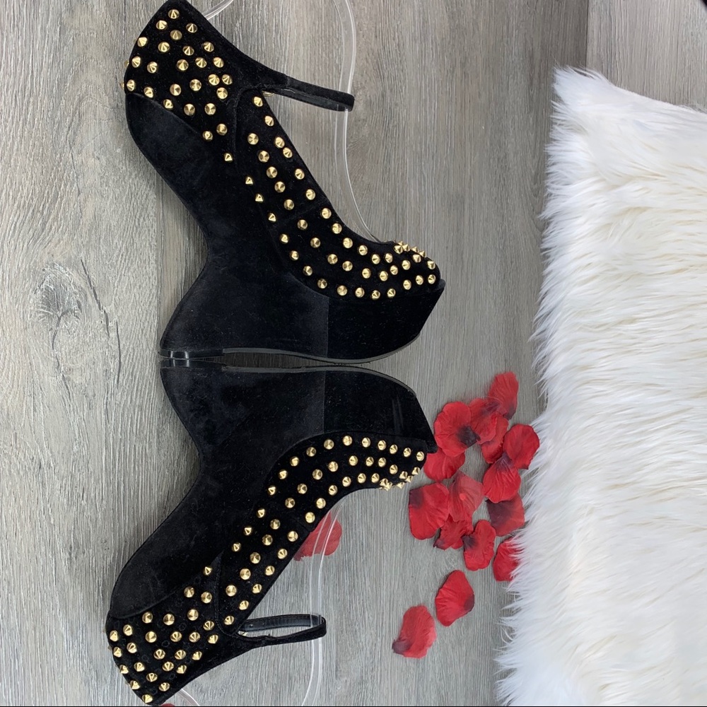 Steve Madden Gamblee Spike Peep Toe Platform Pumps - Picture 4 of 8